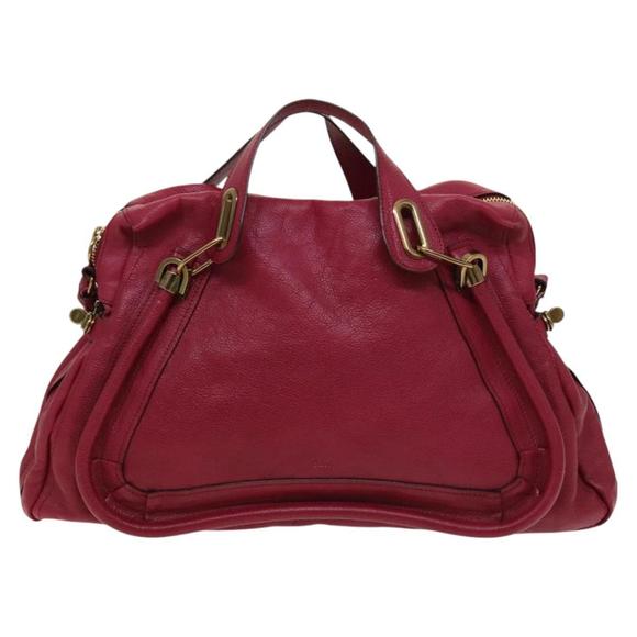 Chloe Paraty Hand Bag Leather 2way Pink Gold Auth 124627 - Picture 2 of 16